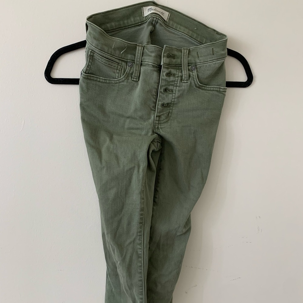 Madewell Cropped Army Green Jeans